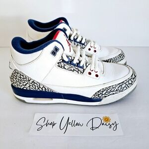 2016 Air Jordan 3 Retro‎ OG Mid Racer White Cement Grey True Blue Sz 6.5 Sh404.3
